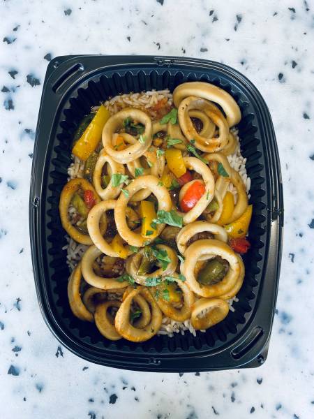 Calamars à la provençale // Salade de la mer