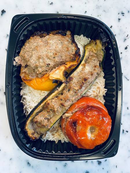 Légumes tomate courgette poivron farcis à emporter 